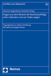 Cover von Fragen aus dem Bereich der Rechtsnachfolge unter Lebenden und von Todes wegen