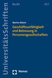 Cover von Geschäftsunfähigkeit und Betreuung in Personengesellschaften