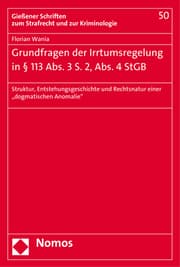 Cover von Grundfragen der Irrtumsregelung in § 113 Abs. 3 S. 2, Abs. 4 StGB