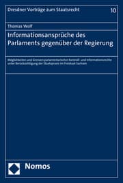 Cover von Informationsansprüche des Parlaments gegenüber der Regierung