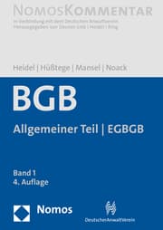Cover von Bürgerliches Gesetzbuch/BGB 1 - Allgemeiner Teil, EGBGB