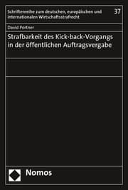 Cover von Strafbarkeit des Kick-back-Vorgangs in der öffentlichen Auftragsvergabe