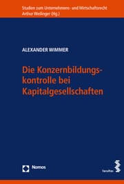 Cover von Die Konzernbildungskontrolle bei Kapitalgesellschaften