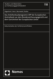Cover von Das Anleihenkaufprogramm APP der Europäischen Zentralbank vor dem Bundesverfassungsgericht und dem Gerichtshof der Europäischen Union