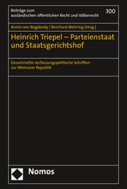 Cover von Heinrich Triepel - Parteienstaat und Staatsgerichtshof