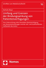 Cover von Umfang und Grenzen der Bindungswirkung von Patientenverfügungen