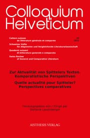 Cover von Zur Aktualität von Spittelers Texten. Komparatistische Perspektiven
