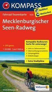 Cover von KOMPASS Fahrrad-Tourenkarte Mecklenburgischer Seen-Radweg 1:50.000