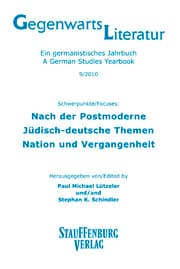 Cover von Gegenwartsliteratur. Ein Germanistisches Jahrbuch /A German Studies Yearbook / 9/2010