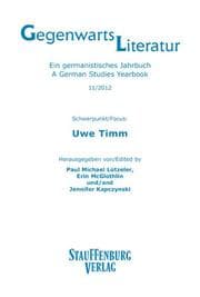 Cover von Gegenwartsliteratur. Ein Germanistisches Jahrbuch/A German Studies Yearbook, 11/2012
