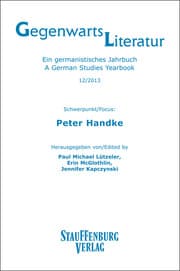 Cover von Gegenwartsliteratur. Ein Germanistisches Jahrbuch /A German Studies Yearbook / 12/2013