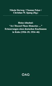 Cover von Heinz Altschul: As I Record These Memories