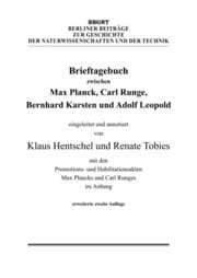 Cover von Brieftagebuch zwischen Max Planck, Carl Runge, Bernhard Karsten und Adolf Leopold