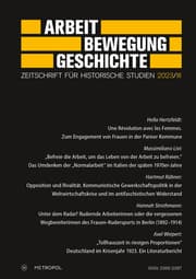 Cover von Arbeit - Bewegung - Geschichte