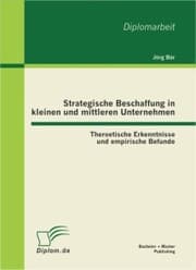 Cover von Strategische Beschaffung in kleinen und mittleren Unternehmen: Theroetische Erkenntnisse und empirische Befunde