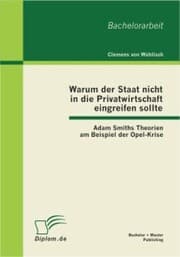 Cover von Warum der Staat nicht in die Privatwirtschaft eingreifen sollte: Adam Smiths Theorien am Beispiel der Opel-Krise