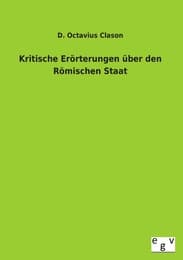 Cover von Kritische Erörterungen über den Römischen Staat