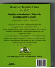 Cover von DürckheimRegister®-FOLIEN Nr. 1200