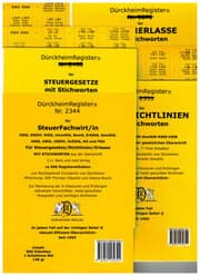 Cover von DürckheimRegister® Nr. 2344 SteuerFachWirt/In AO, EStG, EStR, UStG, Wichtige steuergesetze, Richtlinien, Erlasse mit Stichworten aus der Überschrift