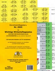 Cover von Dürckheim-Griffregister Nr. 2542, Wichtigste Wirtschaftsgesetze (BGB, HGB, GmbHG, AktG, UmwG) mit Stichworten