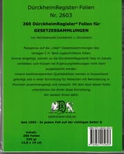 Cover von DürckheimRegister®-FOLIEN Nr. 2603