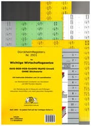 Cover von DürckheimRegister® Nr. 2931 WICHTIGE WIRTSCHAFTSGESETZE (BGB, HGB, GmbHG, AktG, UmwG)
