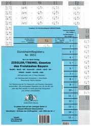 Cover von DürckheimRegister® Nr. 3051 für Ziegler/Tremel Gesetze des Freistaates Bayern