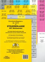 Cover von DürckheimRegister® Nr. 3075 STEUERERLASSE mit Stichworten