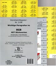 Cover von DürckheimRegister® BGB - WICHTIGE §§ MIT STICHWORTEN Im Bürgerlichen Gesetzbuch