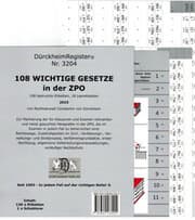 Cover von DürckheimRegister® Nr. 3204: 108 Wichtige Gesetze in der ZPO