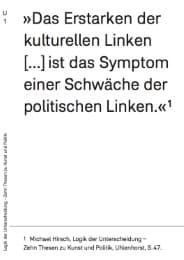 Cover von Logik der Unterscheidung - Zehn Thesen zu Kunst und Politik