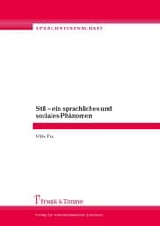 Cover von Stil - ein sprachliches und soziales Phänomen
