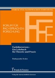 Cover von Fachübersetzen - Ein Lehrbuch für Theorie und Praxis