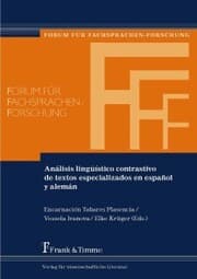 Cover von Análisis lingüístico contrastivo de textos especializados en español y alemán