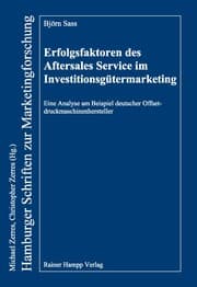 Cover von Erfolgsfaktoren des Aftersales Service im Investitionsgütermarketing