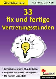 Cover von 33 fix und fertige Vertretungsstunden Grundschule