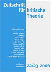 Cover von Zeitschrift für kritische Theorie / Zeitschrift für kritische Theorie, Heft 22/23 (2006)