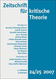 Cover von Zeitschrift für kritische Theorie / Zeitschrift für kritische Theorie, Heft 24/25 (2007)