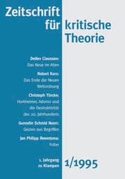 Cover von Zeitschrift für kritische Theorie / Zeitschrift für kritische Theorie, Heft 1 (1995)