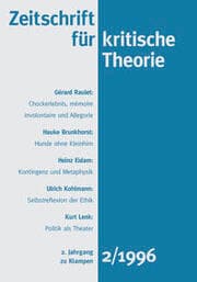 Cover von Zeitschrift für kritische Theorie / Zeitschrift für kritische Theorie, Heft 2 (1996)