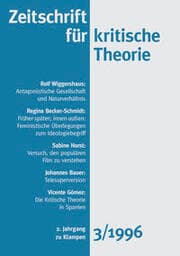 Cover von Zeitschrift für kritische Theorie / Zeitschrift für kritische Theorie, Heft 3 (1996)