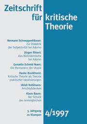 Cover von Zeitschrift für kritische Theorie / Zeitschrift für kritische Theorie, Heft 4 (1997)