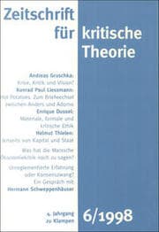 Cover von Zeitschrift für kritische Theorie / Zeitschrift für kritische Theorie, Heft 6 (1998)