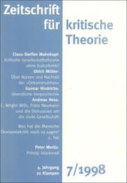 Cover von Zeitschrift für kritische Theorie / Zeitschrift für kritische Theorie, Heft 7 (1998)