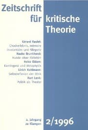 Cover von Zeitschrift für kritische Theorie / Zeitschrift für kritische Theorie, Heft 2 (1996)