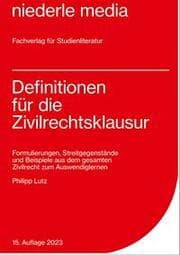 Cover von Definitionen für die Zivilrechtsklausur