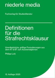 Cover von Definitionen für die Strafrechtsklausur - 2025