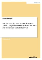 Cover von Attraktivität des Internetvertriebs von Apple Computern in Deutschland mit Blick auf Österreich und die Schweiz
