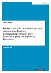 Cover von Erfolgsfaktoren für die Gestaltung eines plattformunabhängigen Ballungsraumprogramms	unter Berücksichtigung der regionalen Kompetenz