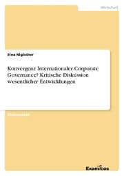 Cover von Konvergenz Internationaler Corporate Governance? Kritische Diskussion wesentlicher Entwicklungen